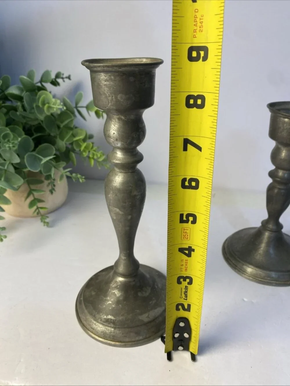 Leonard Genuine Pewter Candle Stick Holders, Weighted, Vintage, Made in Bolivia